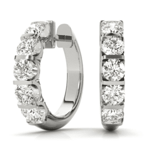 Five-Stone Bar Set Diamond Earrings